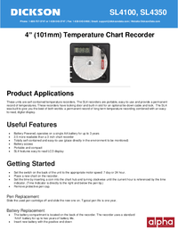 Thumbnail of document Manual - SL4 4 in Temperature Chart Recorder